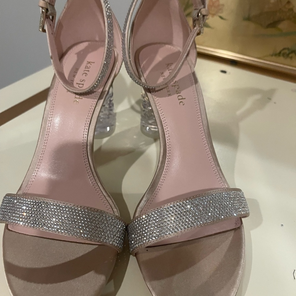 kate spade Nude and Silver Crystal Heel Sandals - Picture 5 of 7